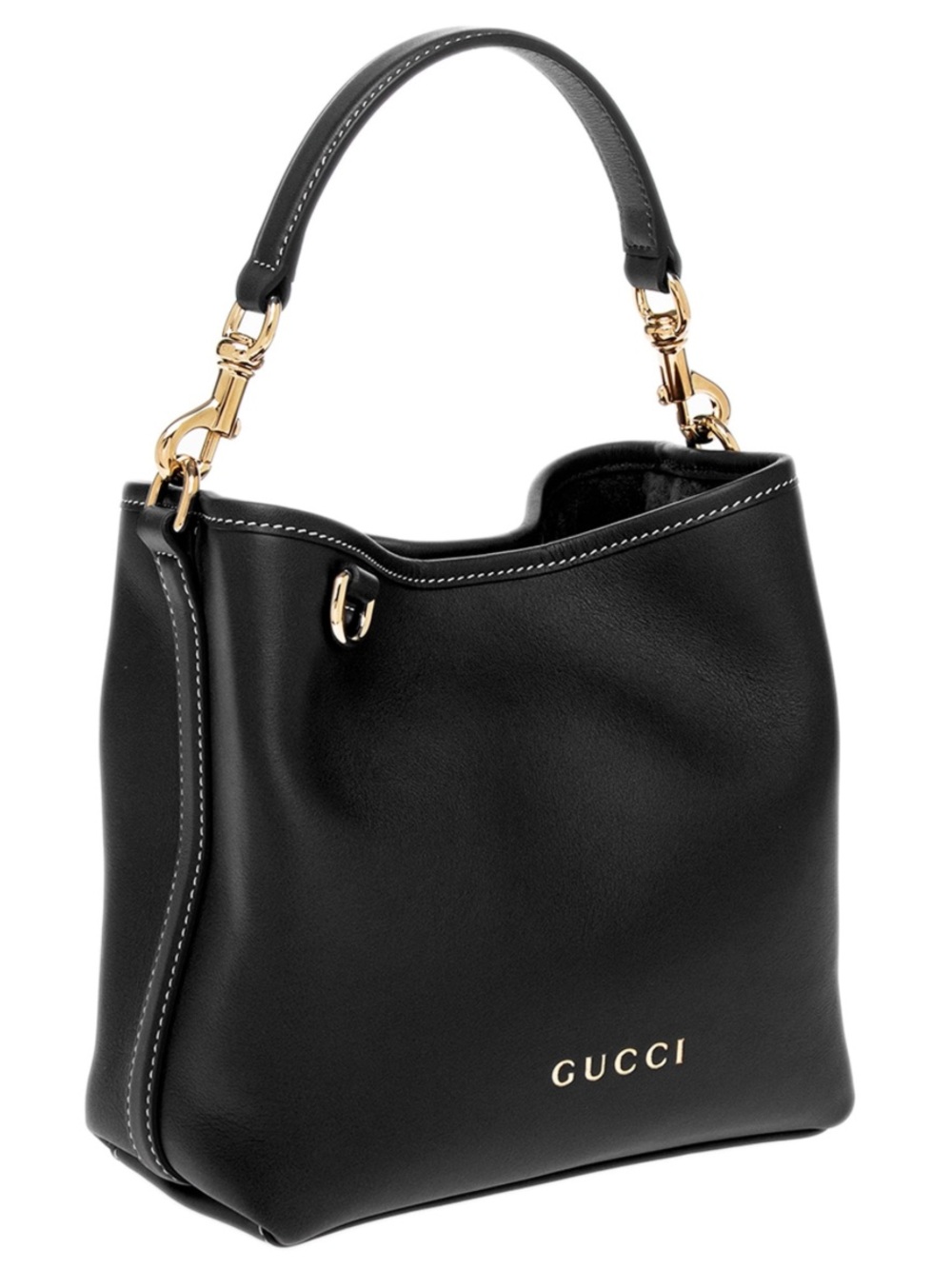 Gucci GG Emblem Mini Bucket Bag Black